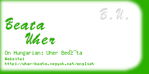 beata uher business card